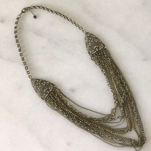 LOFT multi-chain bronze necklace